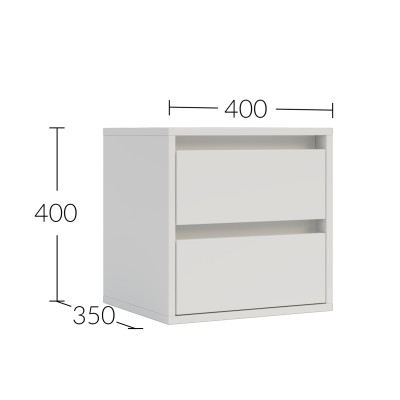Szafka nocna 40 cm z 2 szufladami biała stolik nocny Idea