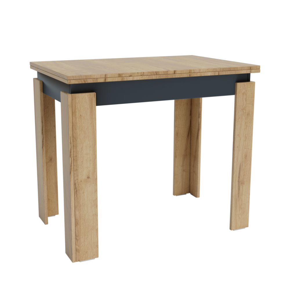 Stół rozkładany do jadalni kuchni salonu 90x60/120x90 dąb złoty antracyt
