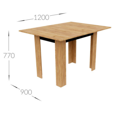 Stół rozkładany do jadalni kuchni salonu 90x60/120x90 dąb złoty antracyt