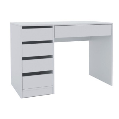 Biurko z 5 szufladami 110 x 55 cm białe bez uchwytów L