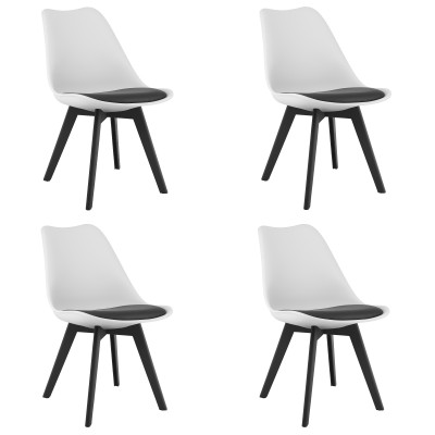 Krzesło Oskar skóra sztuczna czarny 4 szt.