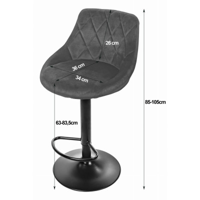 Hoker Oskar czarny 105 cm tkanina