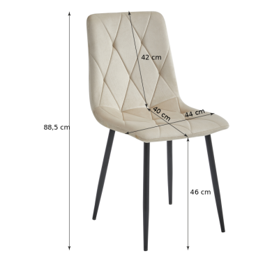 Krzesło LIBRA - czarny aksamit / nogi czarne x 4