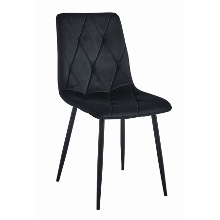 Krzesło LIBRA - czarny aksamit / nogi czarne x 1