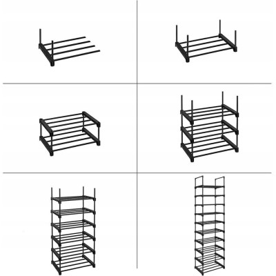 Szafka na buty z półkami Oskar 45 x 174 x 30 cm czarny