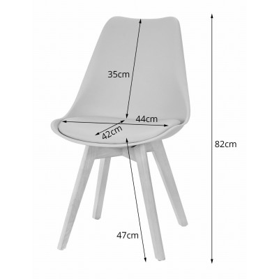 KRZESŁO DO SALONU JADALNI MARK przezroczyste nogi naturalne 1 szt.
