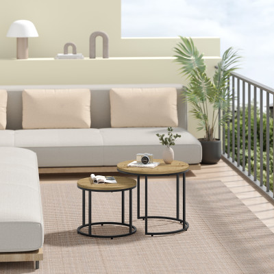 Stolik Oskar okrągły 53 x 53 x 45cm dąb artisan