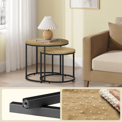 Stolik Oskar okrągły 53 x 53 x 45cm dąb artisan