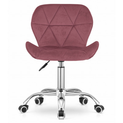 Krzesło obrotowe AVOLA aksamit - ciemny róż