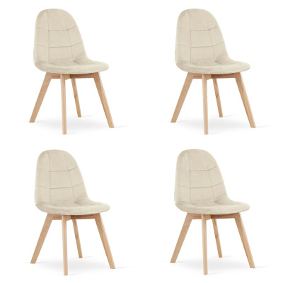 Krzesło BORA - beż aksamit 4 szt