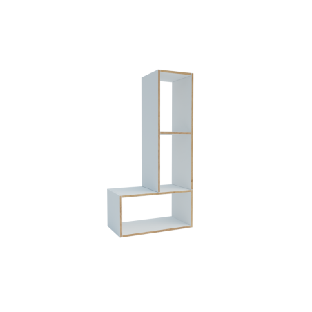 Półka ścienna L Tetris 113 cm biała dąb złoty na książki