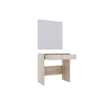 Toaletka z lustrem ściennym 75 cm szuflada dąb sonoma komplet
